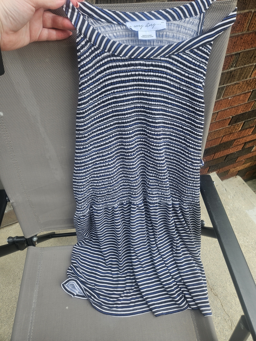 Pelpum Navy Striped Tank